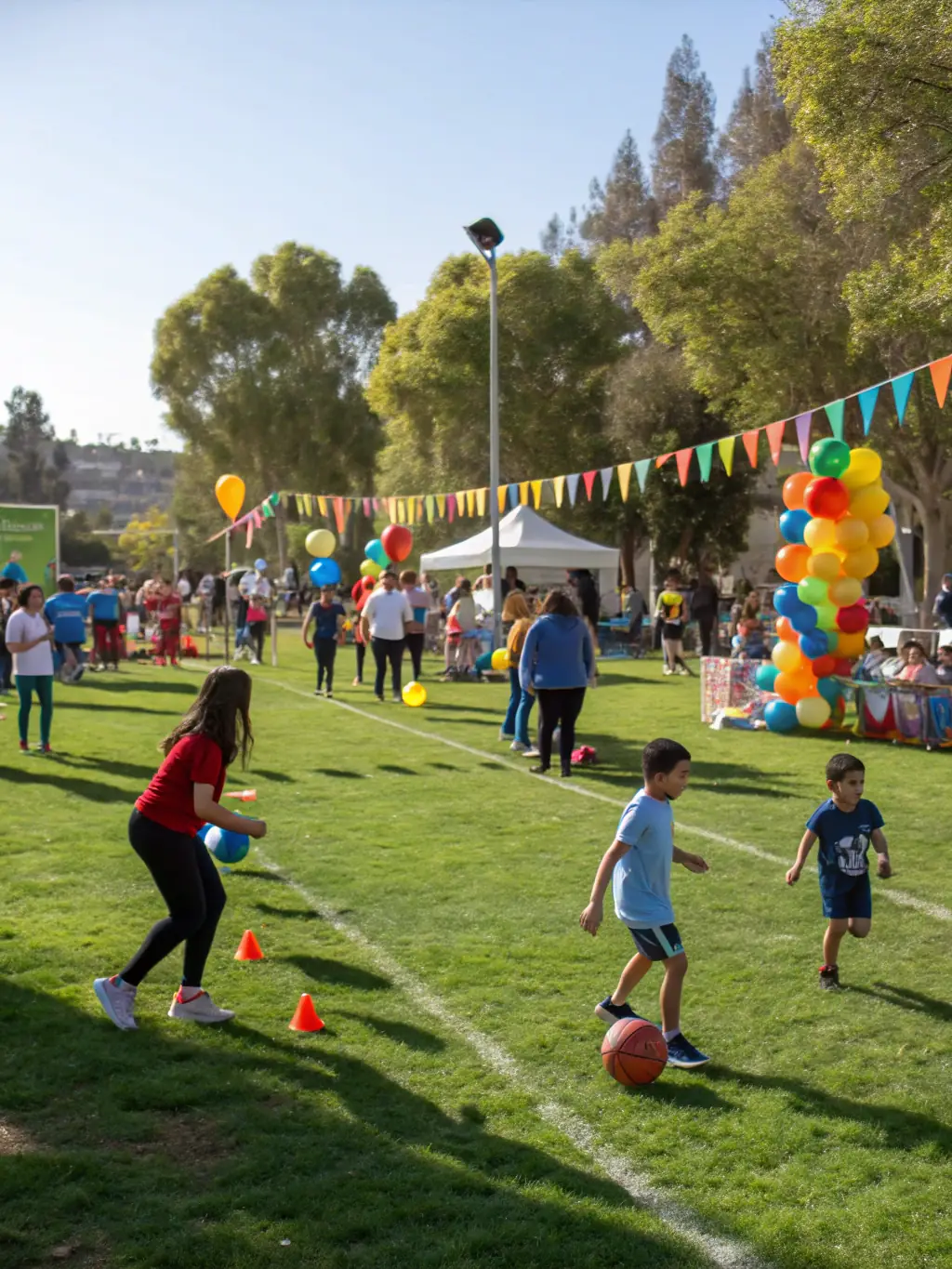A photo of volunteers and organizers at a successful sports event, showcasing community involvement and support.